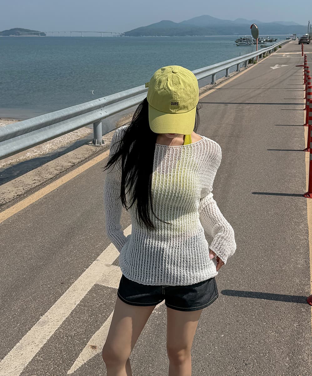 한국 스타일 ins 느긋한 바람 얼음 실크 해변 자외선 차단 블라우스 일본식 단색 긴팔 얇은 스타일 스웨터 니트 스웨터 여성 상세 이미지 1