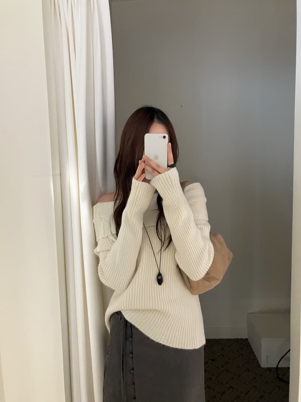 한국 스타일 섹시함 보트넥 오프숄더 폴로 칼라 스웨터 가을 겨울 플러스 두꺼운 스타일 일본식 단색 크리스마스 니트 스웨터 맨위 여성 상세 이미지 3
