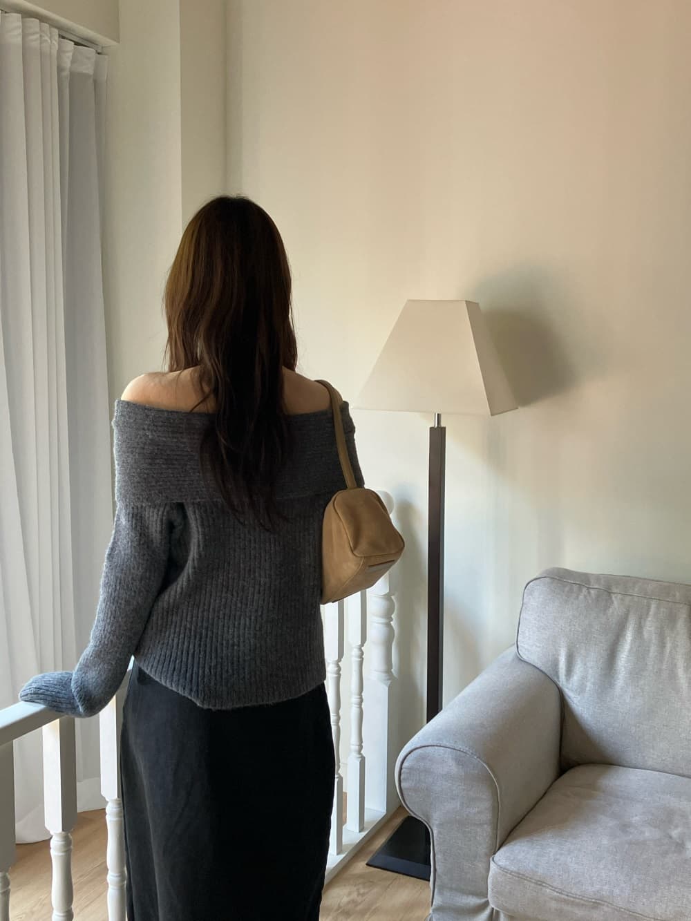 한국 스타일 섹시함 보트넥 오프숄더 폴로 칼라 스웨터 가을 겨울 플러스 두꺼운 스타일 일본식 단색 크리스마스 니트 스웨터 맨위 여성 상세 이미지 16