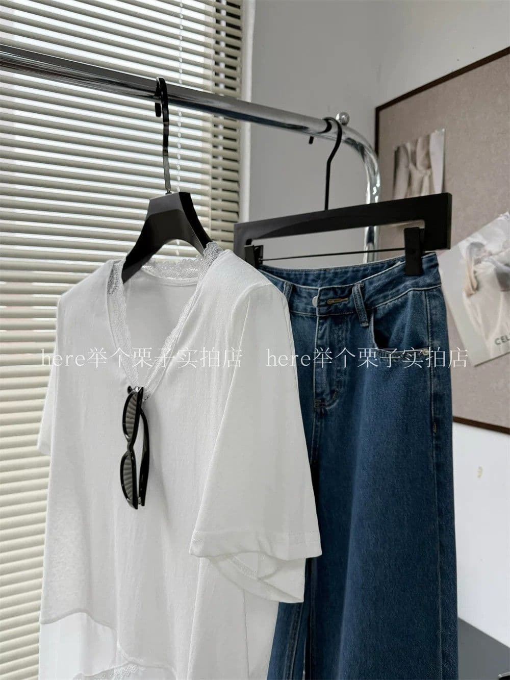 눈꽃 면 어깨 패드 특별 빅 사이즈 300 근 유럽 상품 레이스 자수 패치워크 불규칙 반팔 티셔츠 여성 셔츠 상세 이미지 1