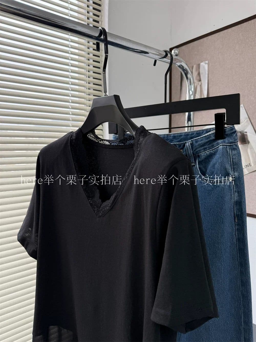 눈꽃 면 어깨 패드 특별 빅 사이즈 300 근 유럽 상품 레이스 자수 패치워크 불규칙 반팔 티셔츠 여성 셔츠 상세 이미지 16