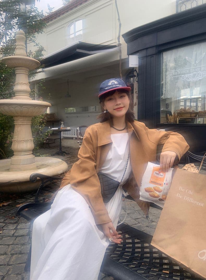 한국 chic 봄 아메리칸 레트로 폴로 칼라 더블 지퍼 주머니 루즈핏 다용도 모방 사슴 캐시미어 재킷 여성 코트 상세 이미지 12