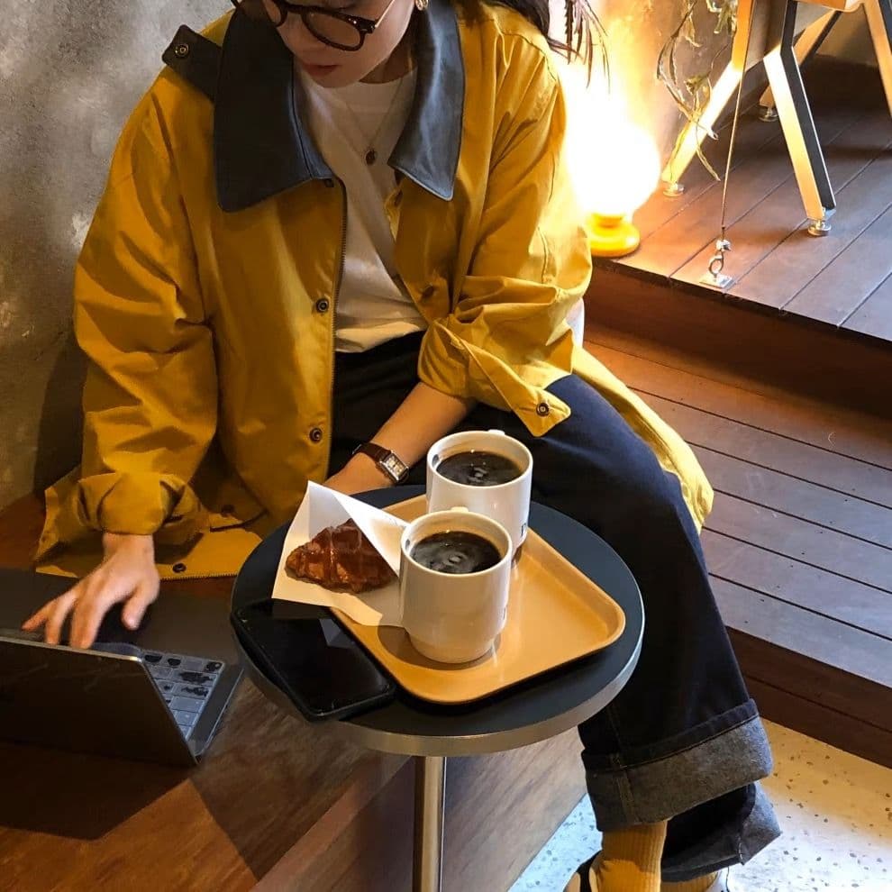 한국 동대문 새로운 무거운 작업 에디션 대 배색 폴로 칼라 스트레이트 루즈핏 워크웨어 재킷 재킷 상세 이미지 4