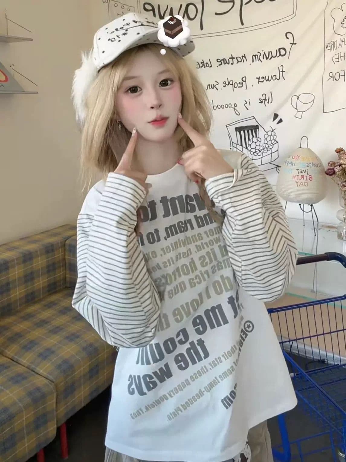 220 그램 100 순면 원본 원단 학원 스타일 스트라이프 삽입 어깨 패치워크 맨위 t