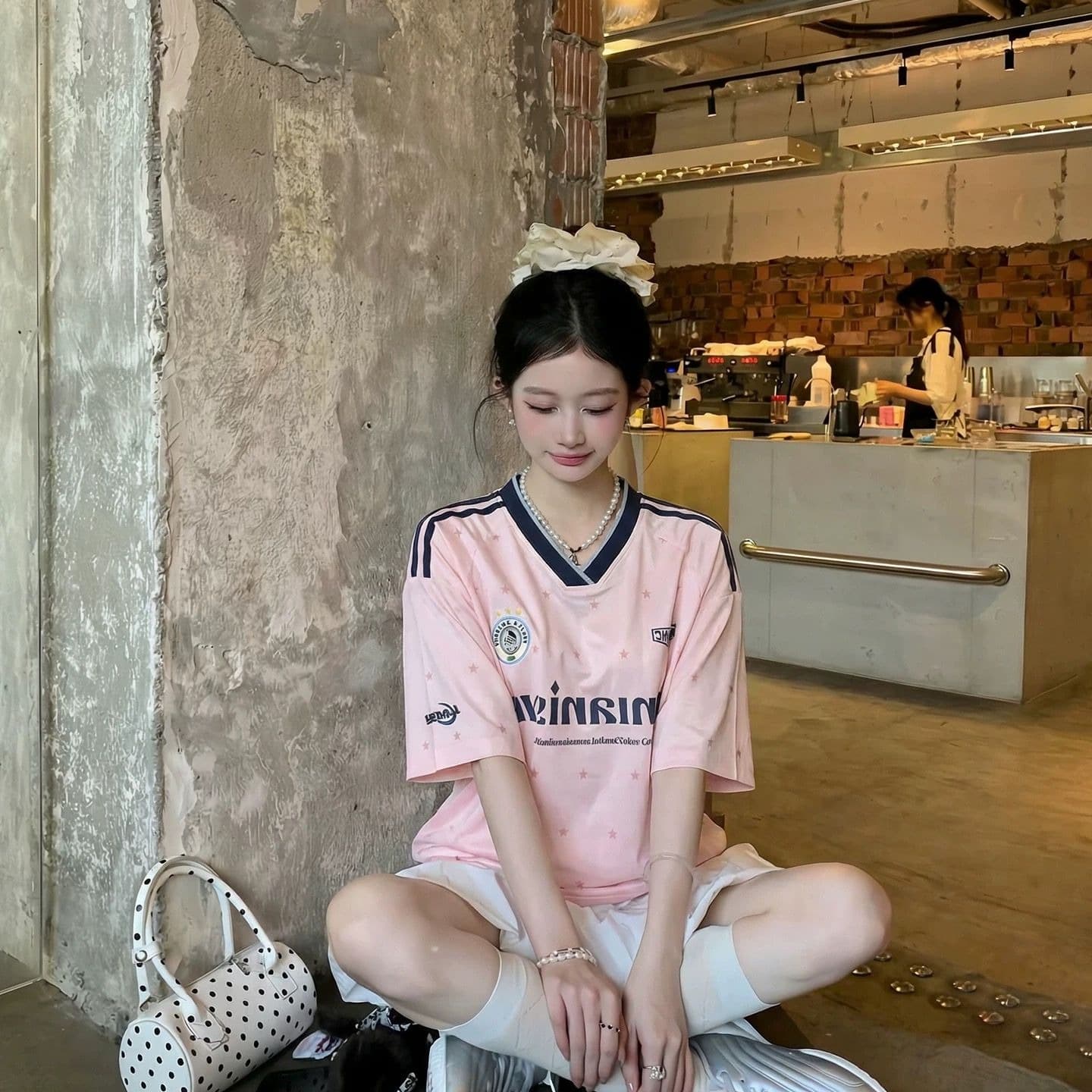 원본 솜씨 포밍 알파벳 19 지점 220 그램 순면 반팔 티셔츠 이미지 5