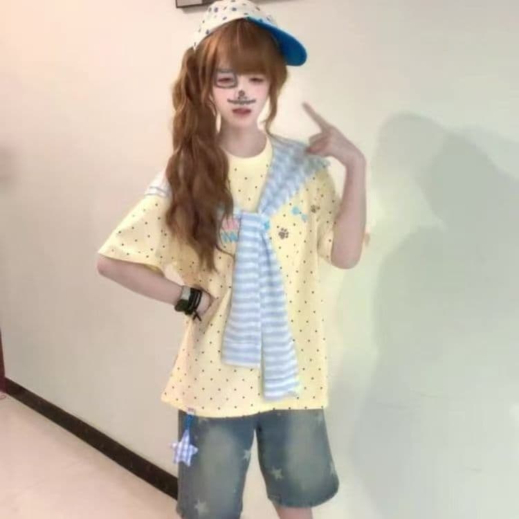 숄 diy 헤어 클립 별 부형제 19 지점 220 그램 순면 반팔 티셔츠 여성