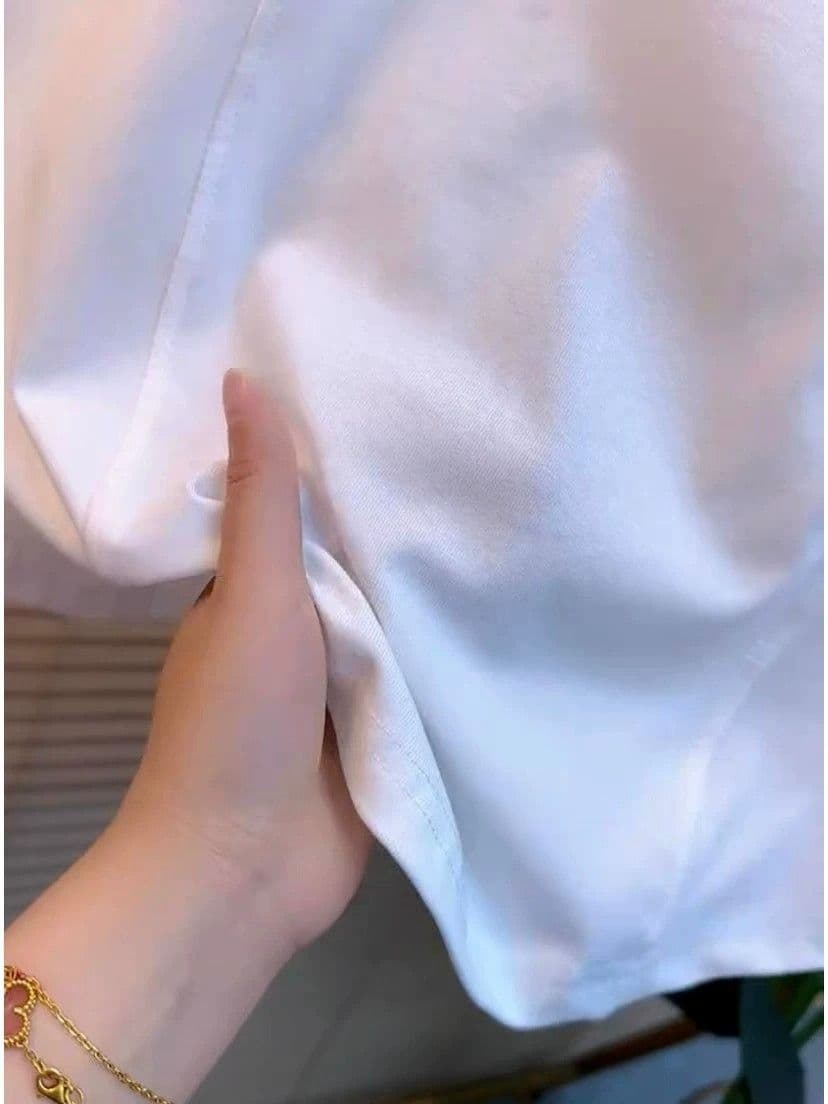 21 순면 특별 빅 사이즈 300 근 반팔 티셔츠 여성용 짧은 소매 티셔츠 여성 루즈핏 슬림해 보이는 표지 배 반소매 셔츠 이미지 2