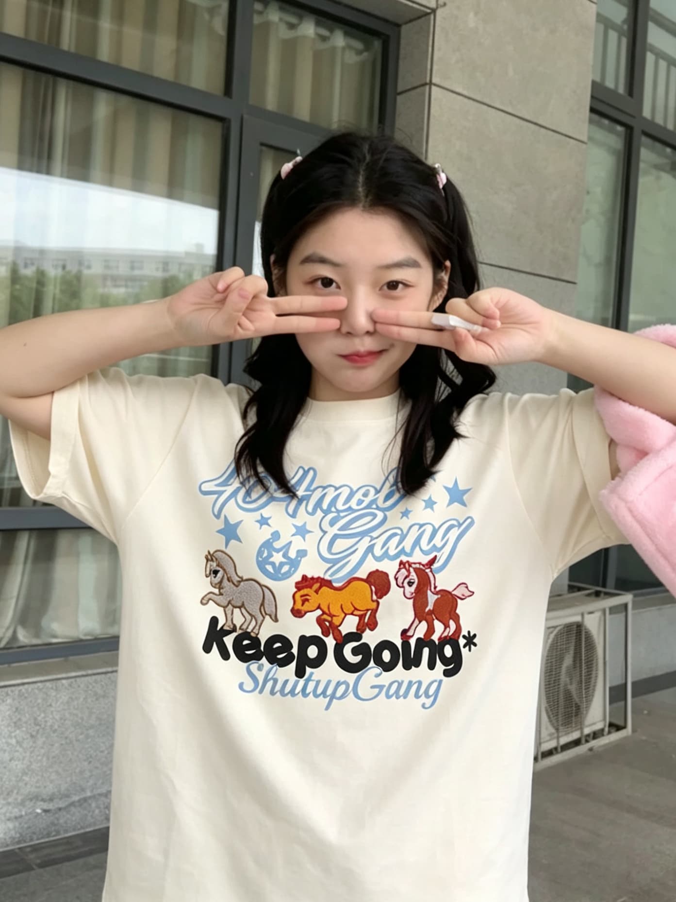 자수 프린트 19 지점 220 그램 순면 한국 스타일 새로운 여름 다용도 캐주얼 루즈핏 반팔 티셔츠 맨위 여성