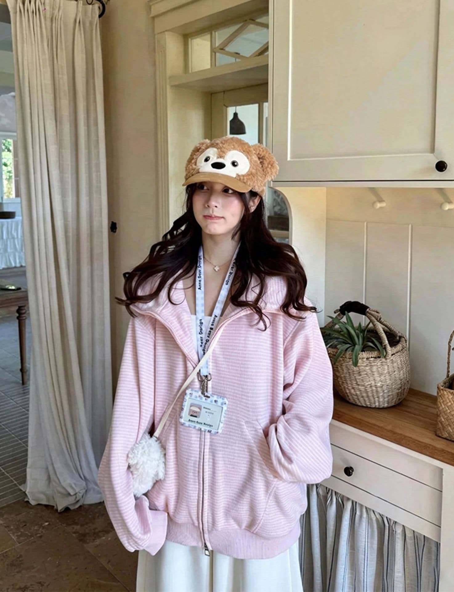 얇은 스타일 백금 지퍼 클립 칼라 것 광저우 원단 복합 후드티 여성 상세 이미지 3