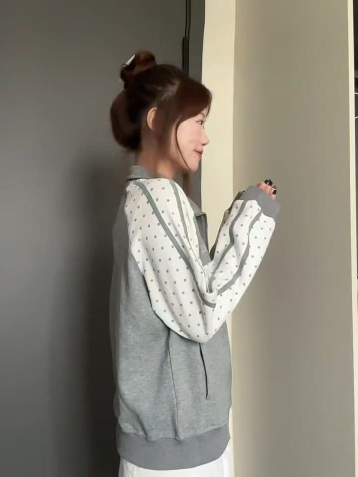 얇은 스타일 털이 있는 클립 칼라 것 자수 순수한 Mianhua 면 복합 지퍼 후드티 여성 상세 이미지 2