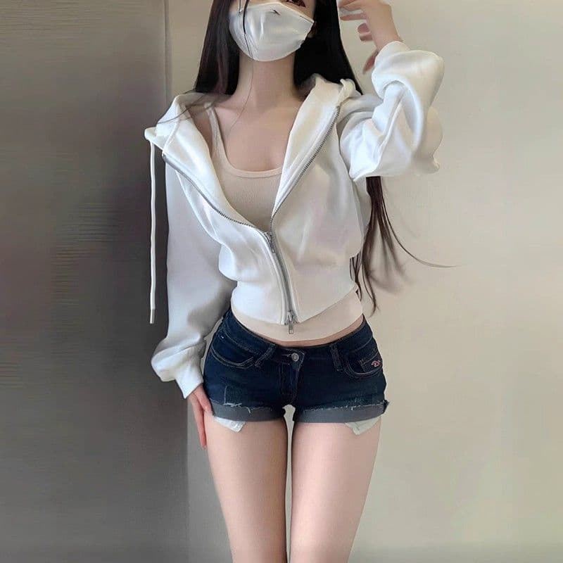경관 그림 모방 후아 면 복합 디자인 센스 작은 대중 후드 티 스웨터 여성 가을 느긋한 얇은 스타일 오픈 가디건 맨위 상세 이미지 2