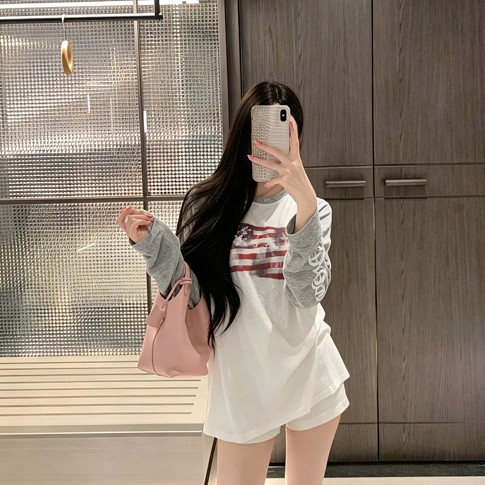 원본 솜씨 19 지점 220 그램 순면 긴팔 티셔츠 여성 이미지 5