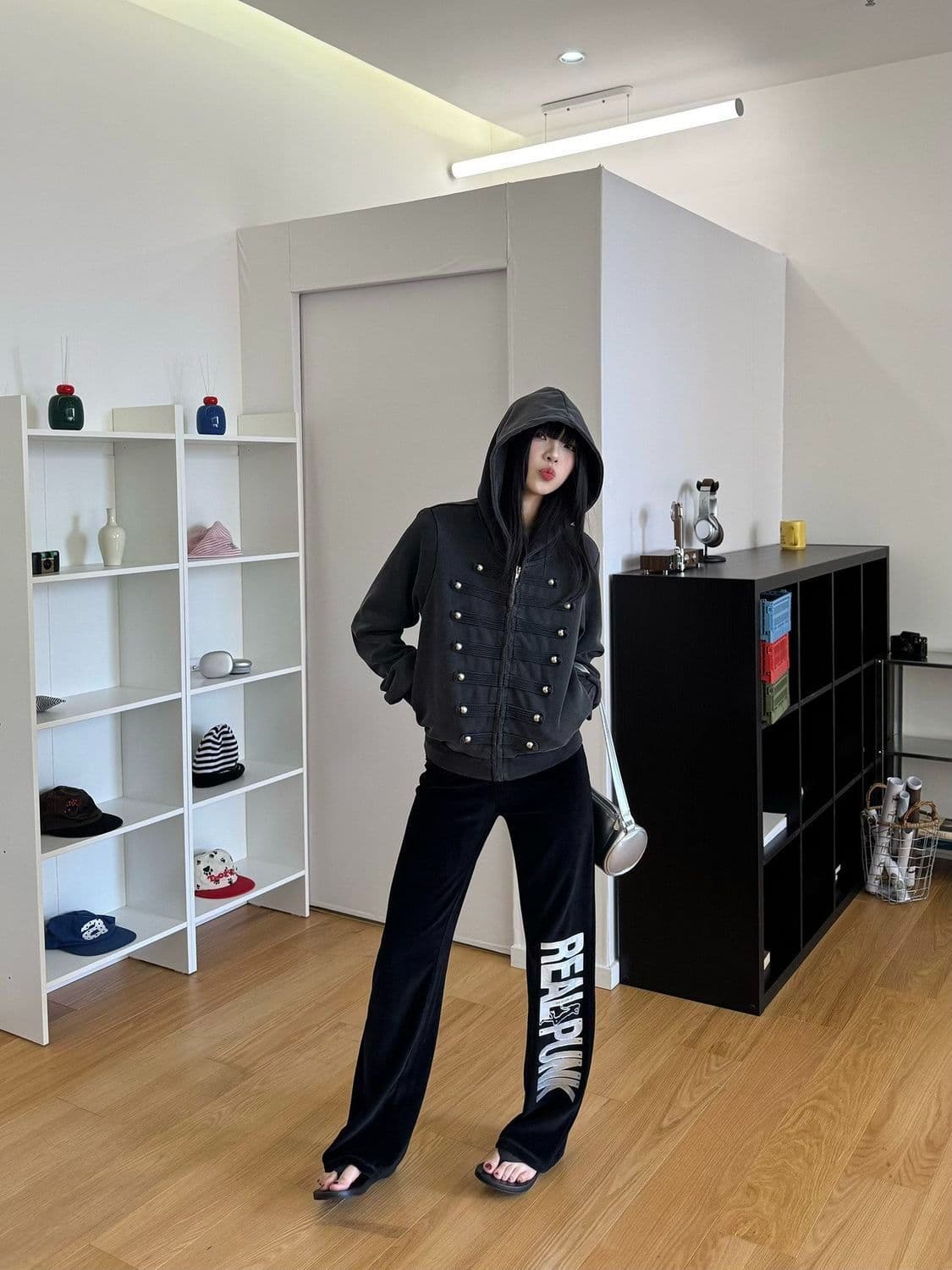 워싱 마 오래된 아메리칸 디자인 센스 나폴레옹 워싱 후드 오픈 가디건 후드티 봄 가을 루즈핏 캐주얼 모자 셔츠 상세 이미지 18