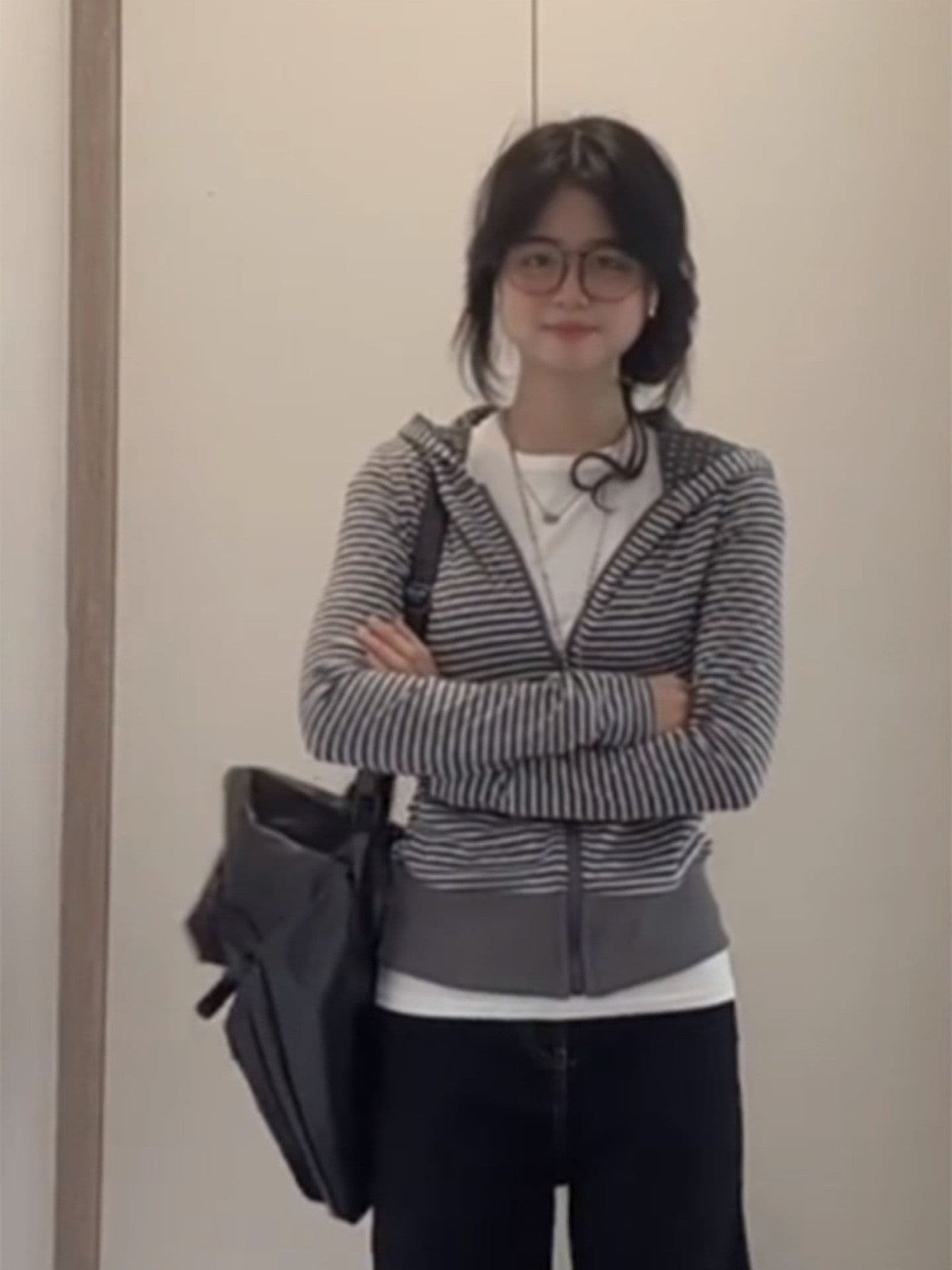 원본 것 스트라이프 오픈 가디건 후드티 여성 봄 가을 디자인 센스 몸매 가꾸기 슬림해 보이는 아메리칸 핫걸 상세 이미지 5