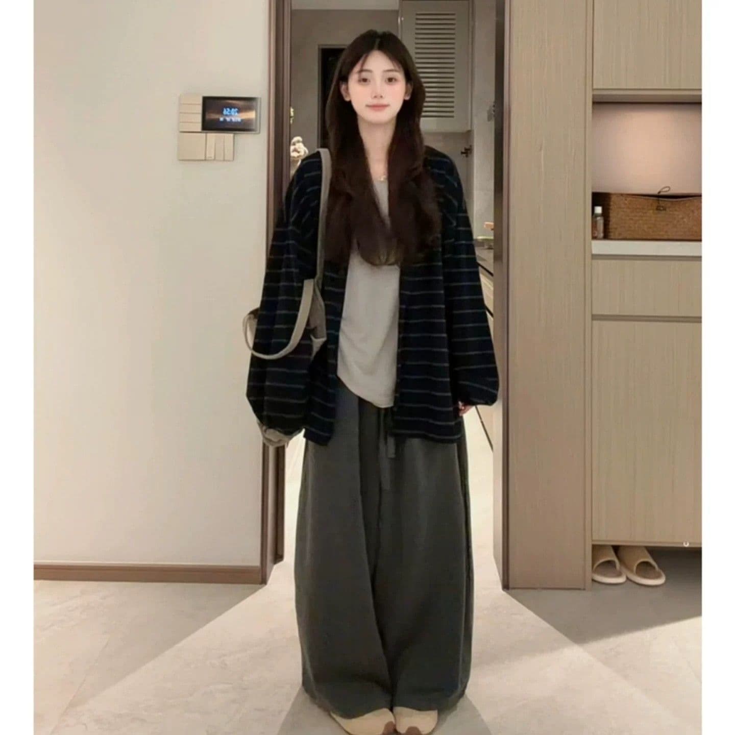 원본 컬러 짜임 기사 느긋한 바람 품격 캐주얼 루즈핏 슬림해 보이는 스트라이프 재킷 가을 작은 대중 고급 센스 맨위 상세 이미지 3