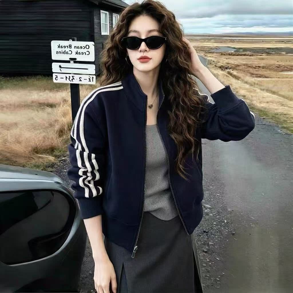 한국 스타일 트렌드 쇼트 스타일 후드티 재킷 2026 년 가을 패션 다용도 운동 야구 유니폼 스탠드 칼라 재킷 상세 이미지 4