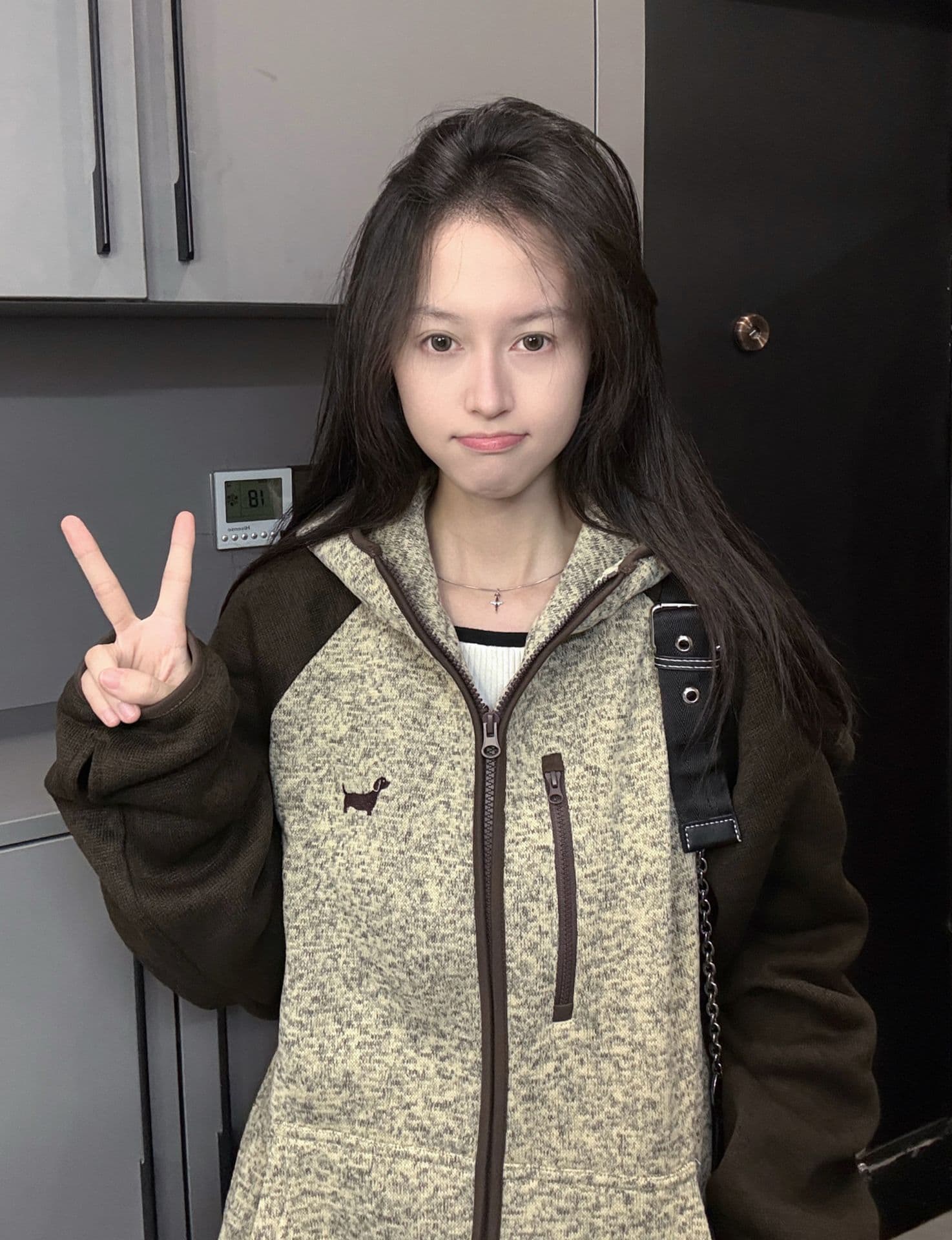 플리스 섹션 자수 원본 솜씨 광저우 원본 원단 후드티 여성 상세 이미지 13