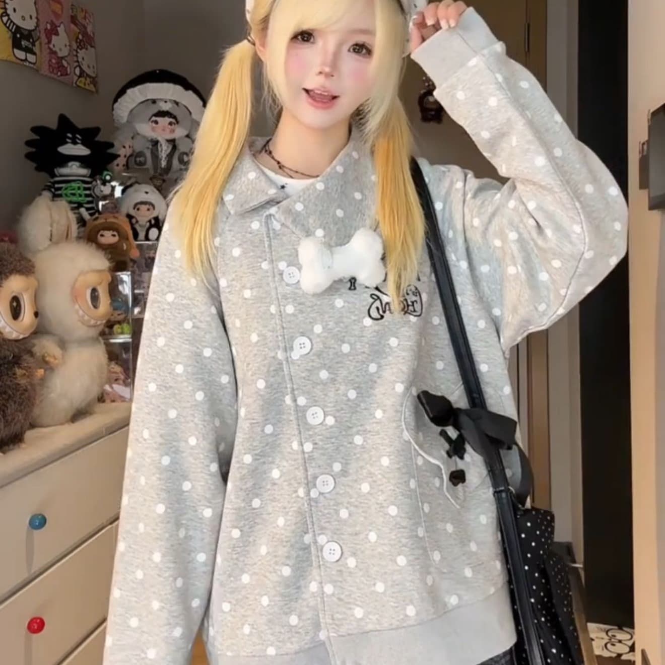 얇은 스타일 원본 솜씨 인사이드 그리기 자수 원본 부형제 순수한 Mianhua 면 복합 후드티 여성 이미지 5