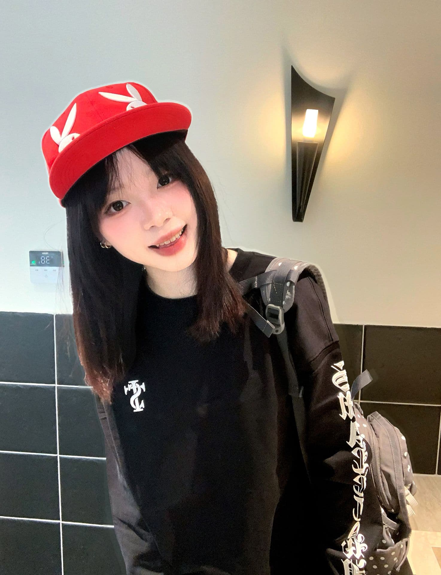 3 차원 접착제 자수 당겨서 펄프 프린트 이후 패키지 칼라 19 지점 220 그램 순면 긴팔 티셔츠 여성 상세 이미지 9