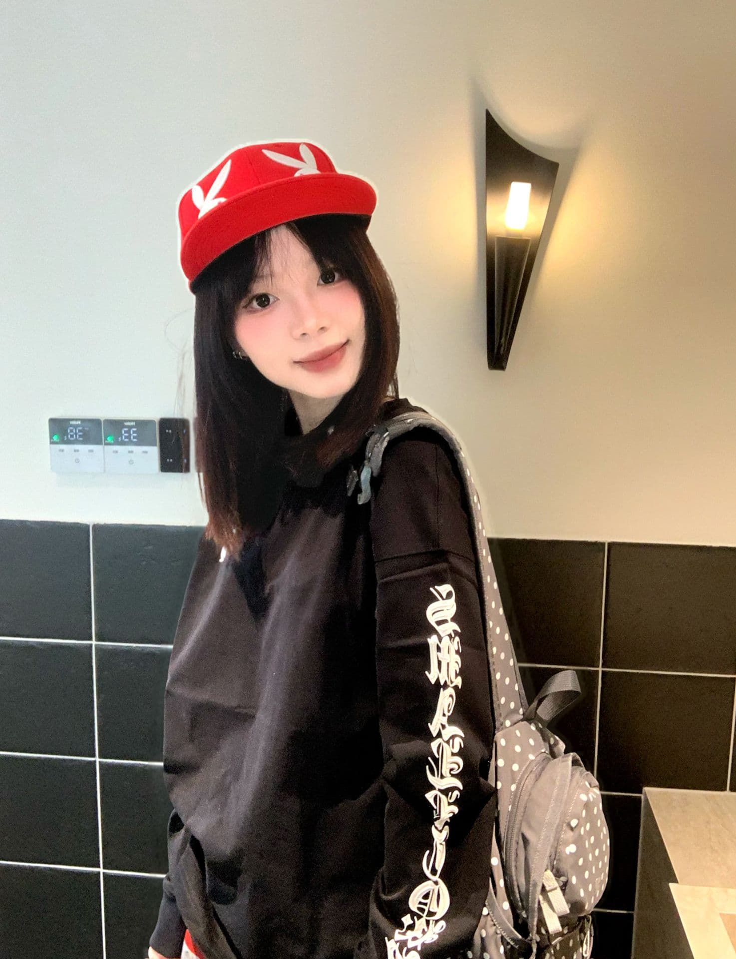 3 차원 접착제 자수 당겨서 펄프 프린트 이후 패키지 칼라 19 지점 220 그램 순면 긴팔 티셔츠 여성 상세 이미지 10