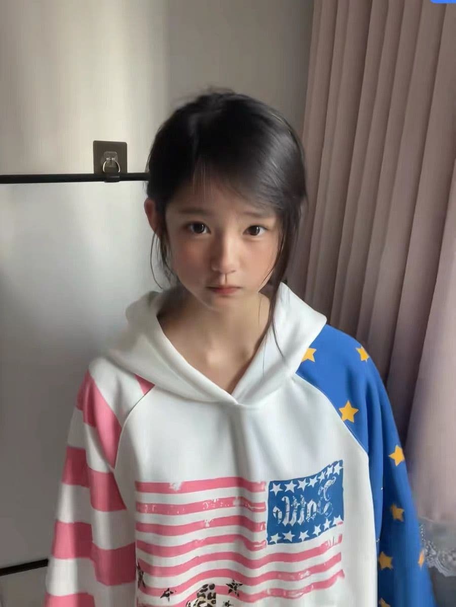 얇은 스타일 이후 패키지 칼라 순수한 Mianhua 면 복합 후드티 여성 이미지 4