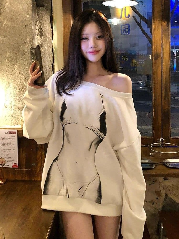 남자 바 면 300 그램 이후 패키지 칼라 색상 내부 및 외부 같은 색상 프린트 긴팔 루즈핏 풀오버 스웨트셔츠 여성