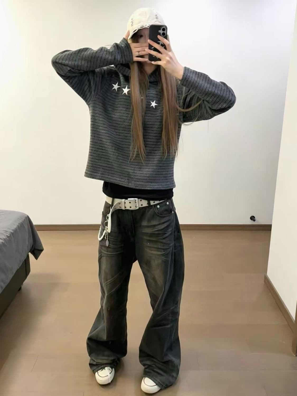 원본 컬러 짜임 기사 300 그램 자수 후드티 여성 상세 이미지 4