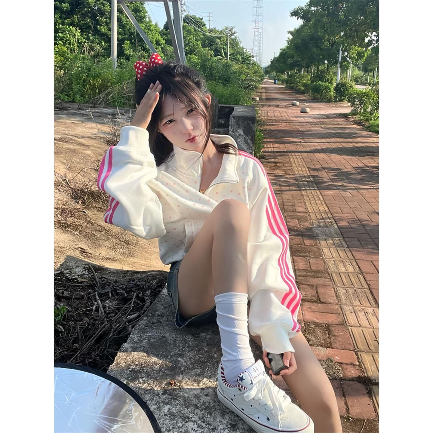 얇은 스타일 백금 지퍼 원본 천 인사이드 펌프 자수 클립 칼라 것 순수한 Mianhua 면 복합 후드티 여성