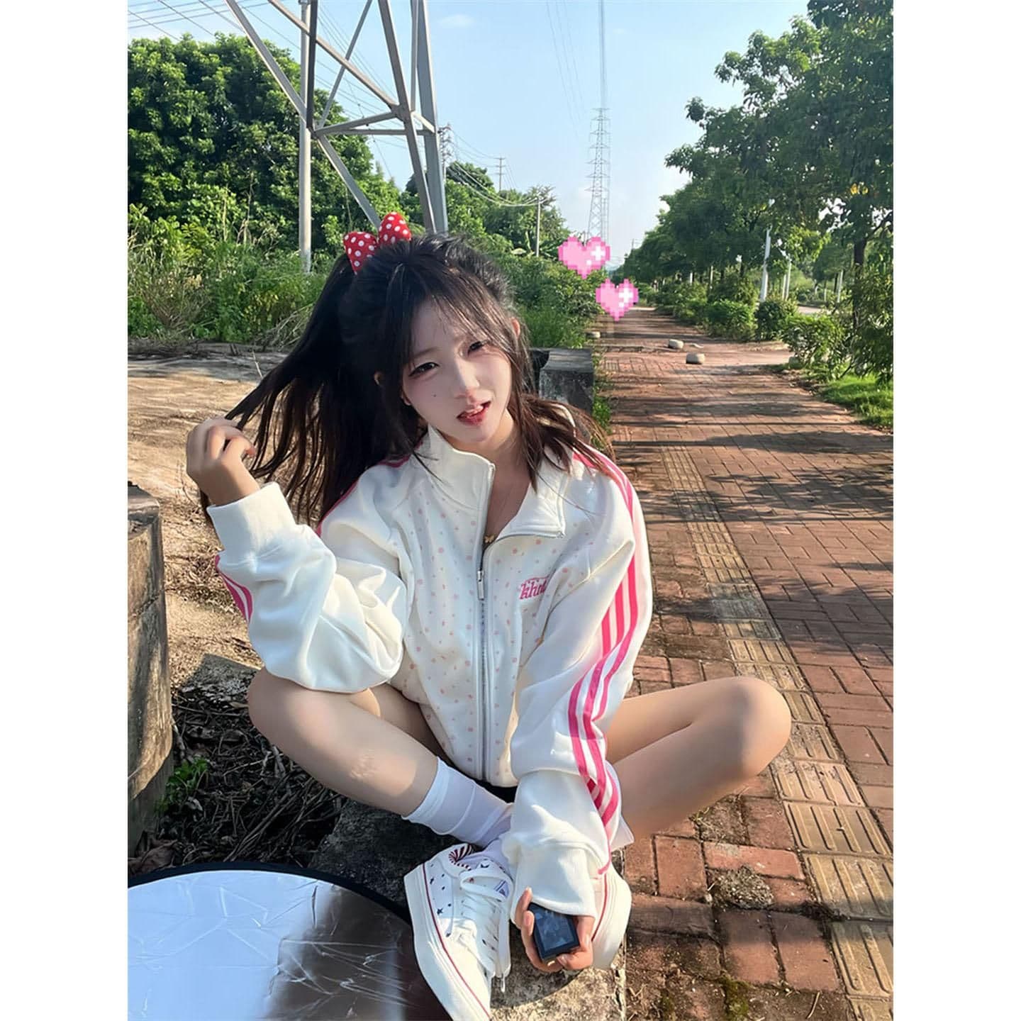 얇은 스타일 백금 지퍼 원본 천 인사이드 펌프 자수 클립 칼라 것 순수한 Mianhua 면 복합 후드티 여성 이미지 2