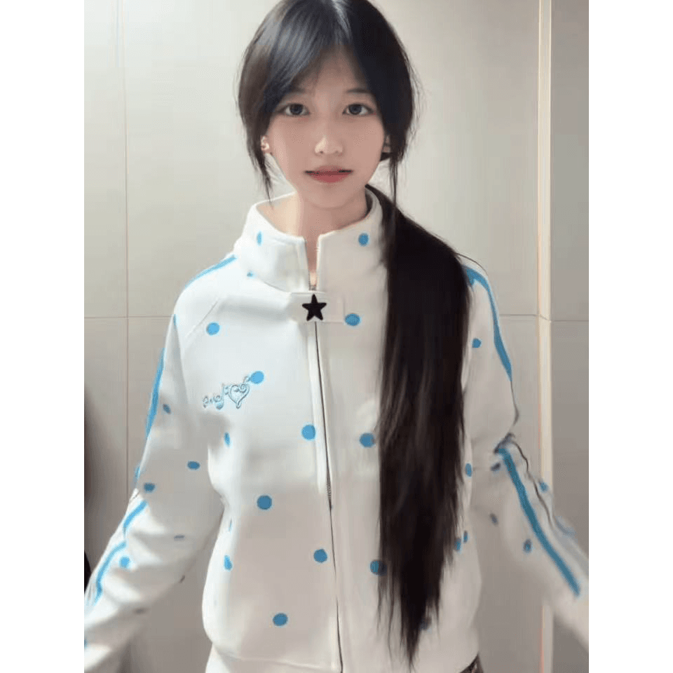 얇은 스타일 백금 지퍼 순수한 Mianhua 면 복합 아메리칸 새로운 다용도 디자인 긴팔 재킷 후드티 여성 이미지 4