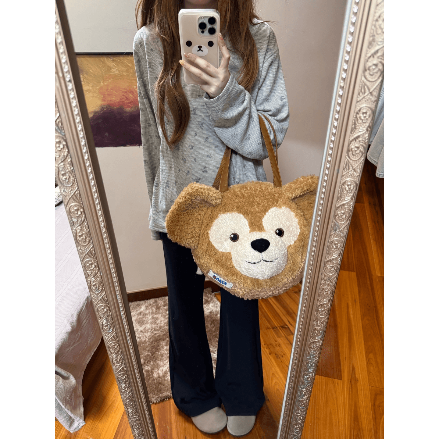 250그램 후아 남편 그리드 긴팔 티셔츠 캐주얼 루즈핏 라운드 넥 단추 반 개방 새로운 맨위 여성 상세 이미지 4