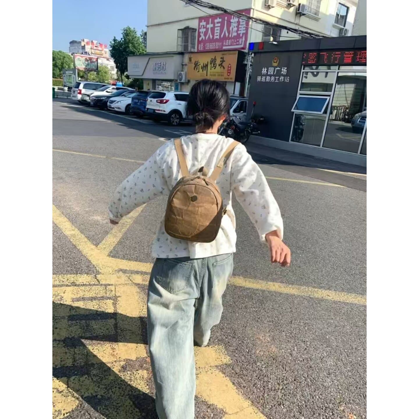 250그램 후아 남편 그리드 긴팔 티셔츠 캐주얼 루즈핏 라운드 넥 단추 반 개방 새로운 맨위 여성 상세 이미지 5