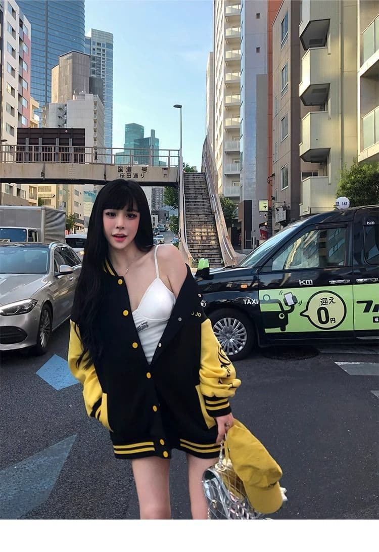 봄 가을 알파벳 프린트 아메리칸 레트로 야구 유니폼 여성 한국 스타일 새로운 루즈핏 학생 재킷 재킷 맨위 서비스 상세 이미지 7