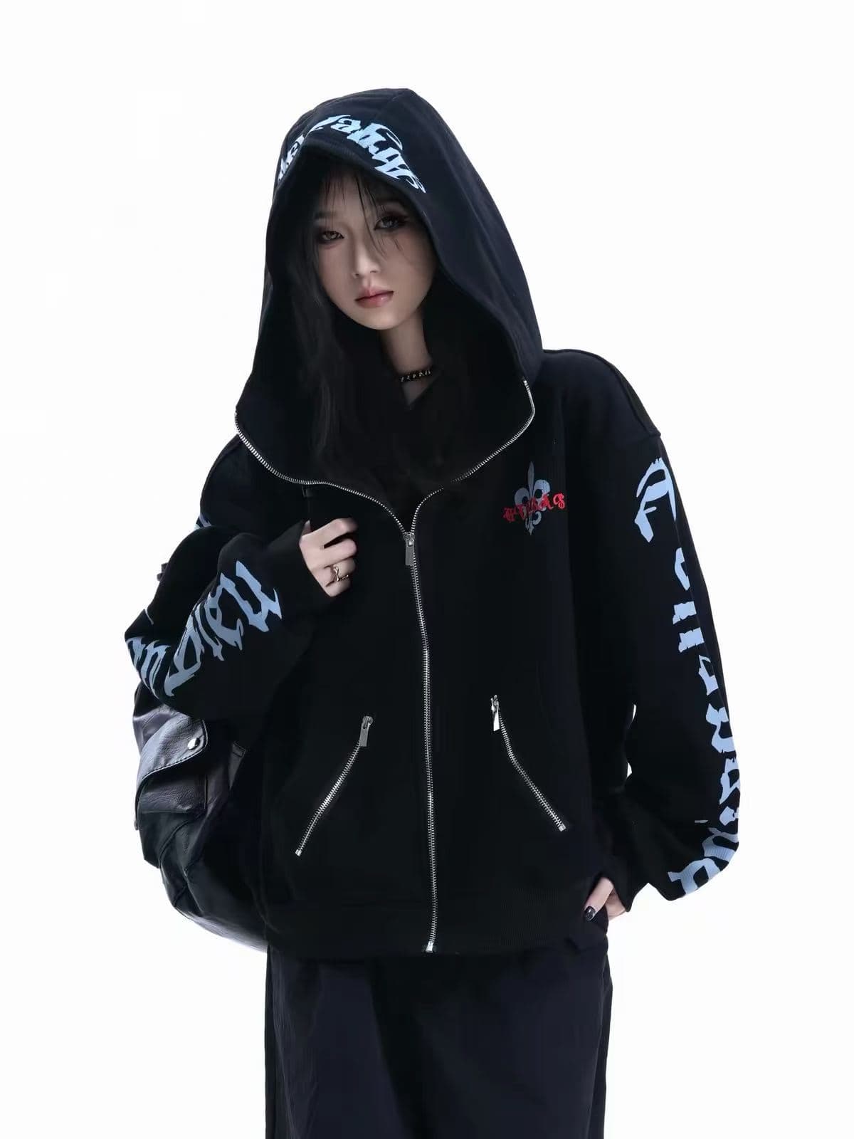 느긋한 바람 루즈핏 재킷 작은 대중 아메리칸 레트로 출퇴근 회색 루즈핏 새로운 후드 오픈 가디건 후드티 여성 가을