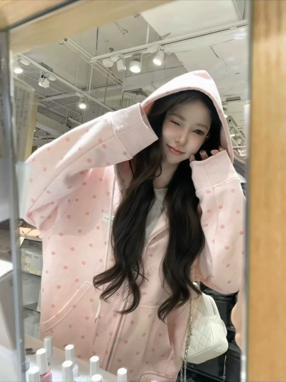얇은 스타일 털이 있는 원본 인사이드 그리기 부형제 순수한 Mianhua 면 복합 후드티 여성 상세 이미지 2