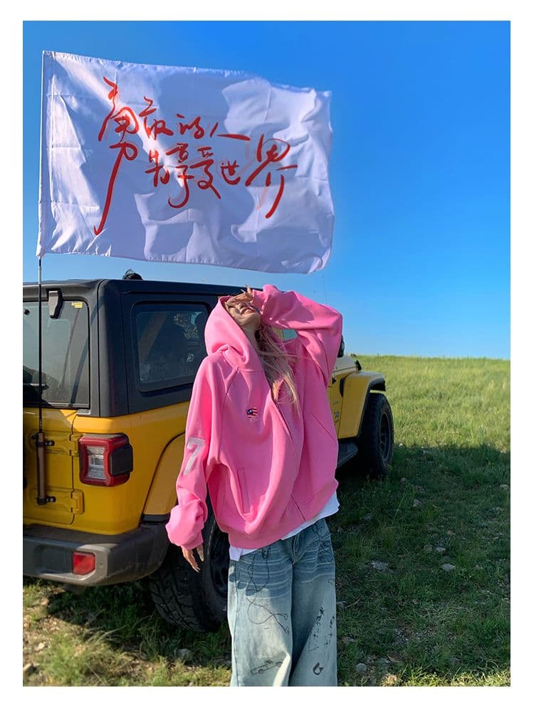 320g 순수한 Mianhua 면 원본 솜씨 아메리칸 숫자 자수 후드 티 스웨터 남녀 루즈핏 조수 브랜드 재킷 가을 상세 이미지 6