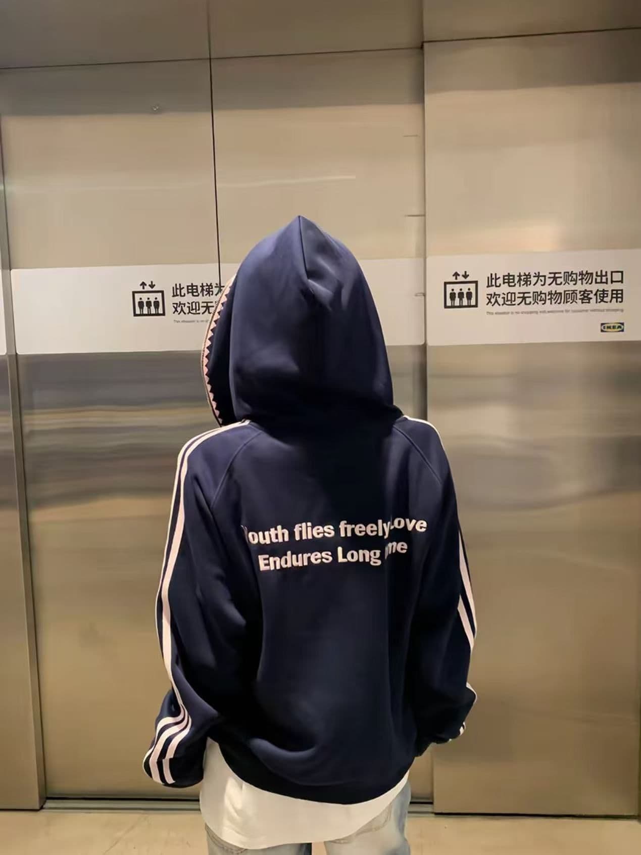 얇은 스타일 원본 인사이드 그리기 전후 자수 주문 표준 순수한 Mianhua 면 복합 후드 티 스웨터 여성 이미지 3