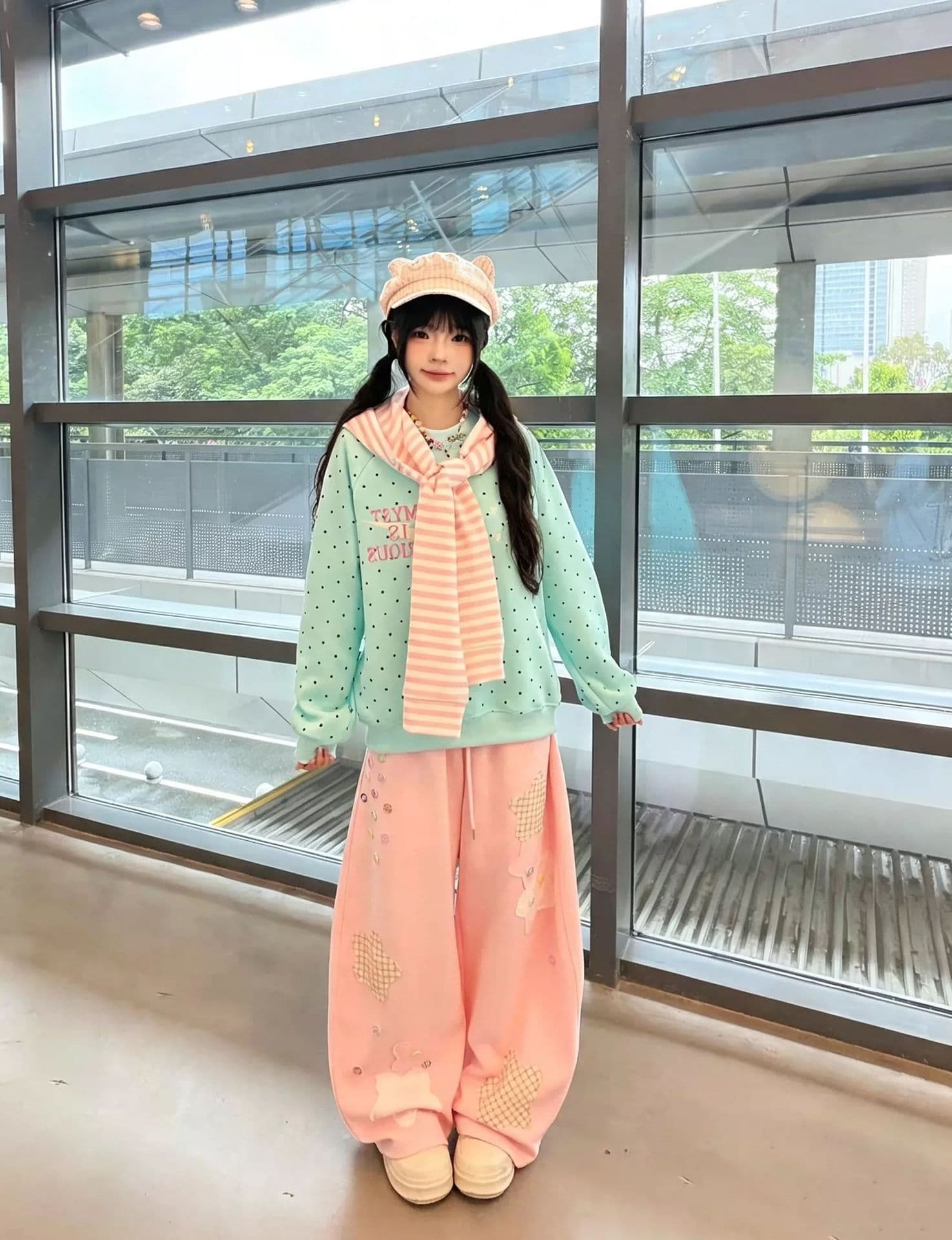 얇은 스타일 전체 조각 다림질 숄 복합 이후 패키지 칼라 순수한 Mianhua 면 복합 후드티 여성 상세 이미지 6