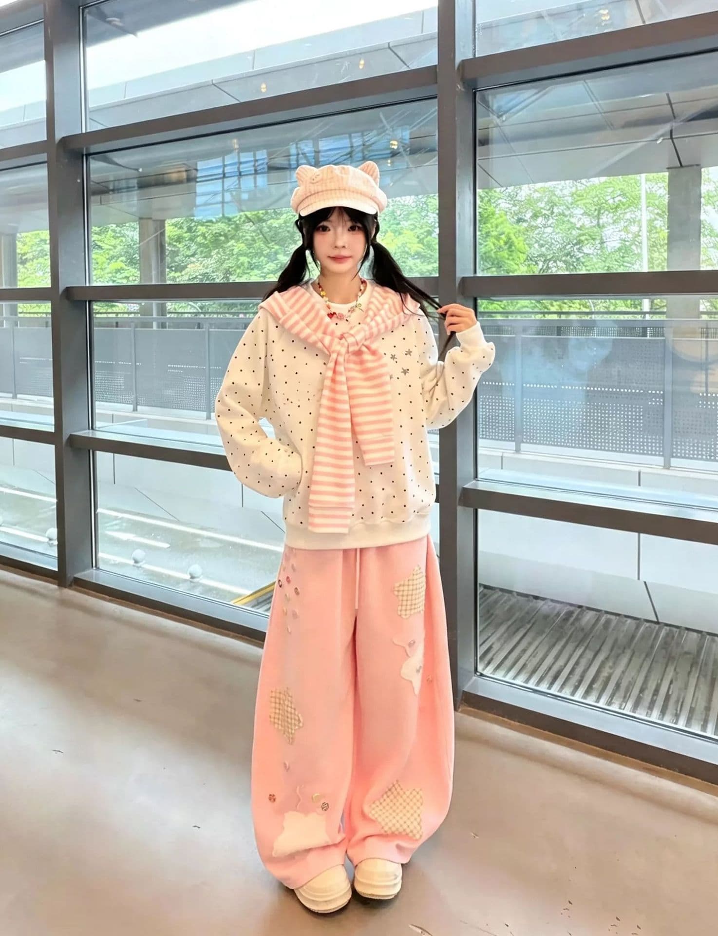 얇은 스타일 전체 조각 다림질 숄 복합 이후 패키지 칼라 순수한 Mianhua 면 복합 후드티 여성 상세 이미지 8