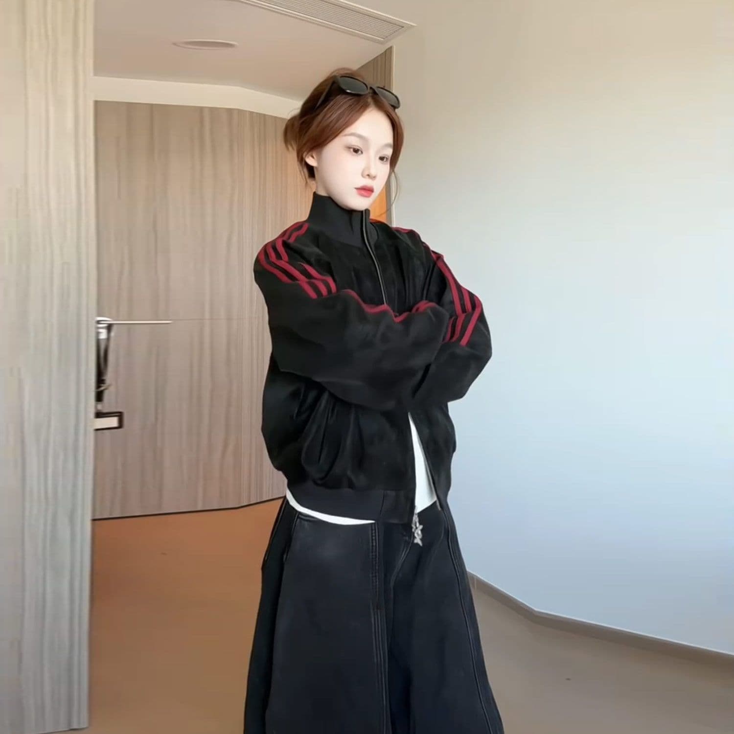가을 출퇴근 품격 자이언트 잘 생긴 ~ 중 재킷 여성 짧은 운동 스탠드 칼라 다용도 재킷 맨위 트렌디 이미지 4