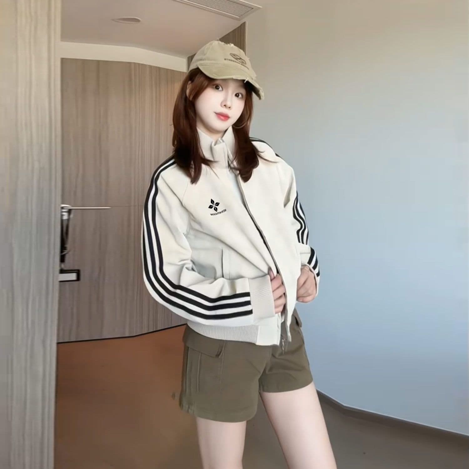 가을 출퇴근 품격 자이언트 잘 생긴 ~ 중 재킷 여성 짧은 운동 스탠드 칼라 다용도 재킷 맨위 트렌디 상세 이미지 1