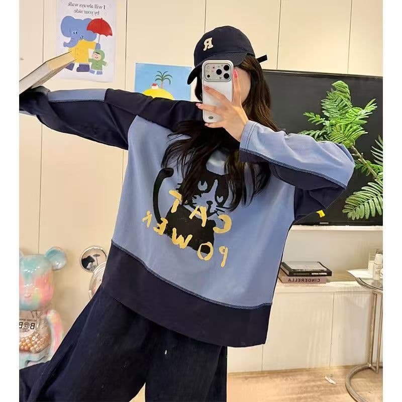 흔들어서 톤 폭발 광저우 순면 220 그램 긴팔 티셔츠 남녀 상세 이미지 3