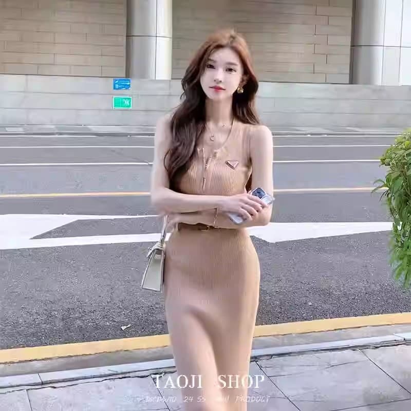 고급 품격 명문 여성 연령 감소 니트 길다 치마 2026 여름 프랑스식 작은 대중 디자인 센스 인사이드 가져 가라. 여성 드레스 상세 이미지 12