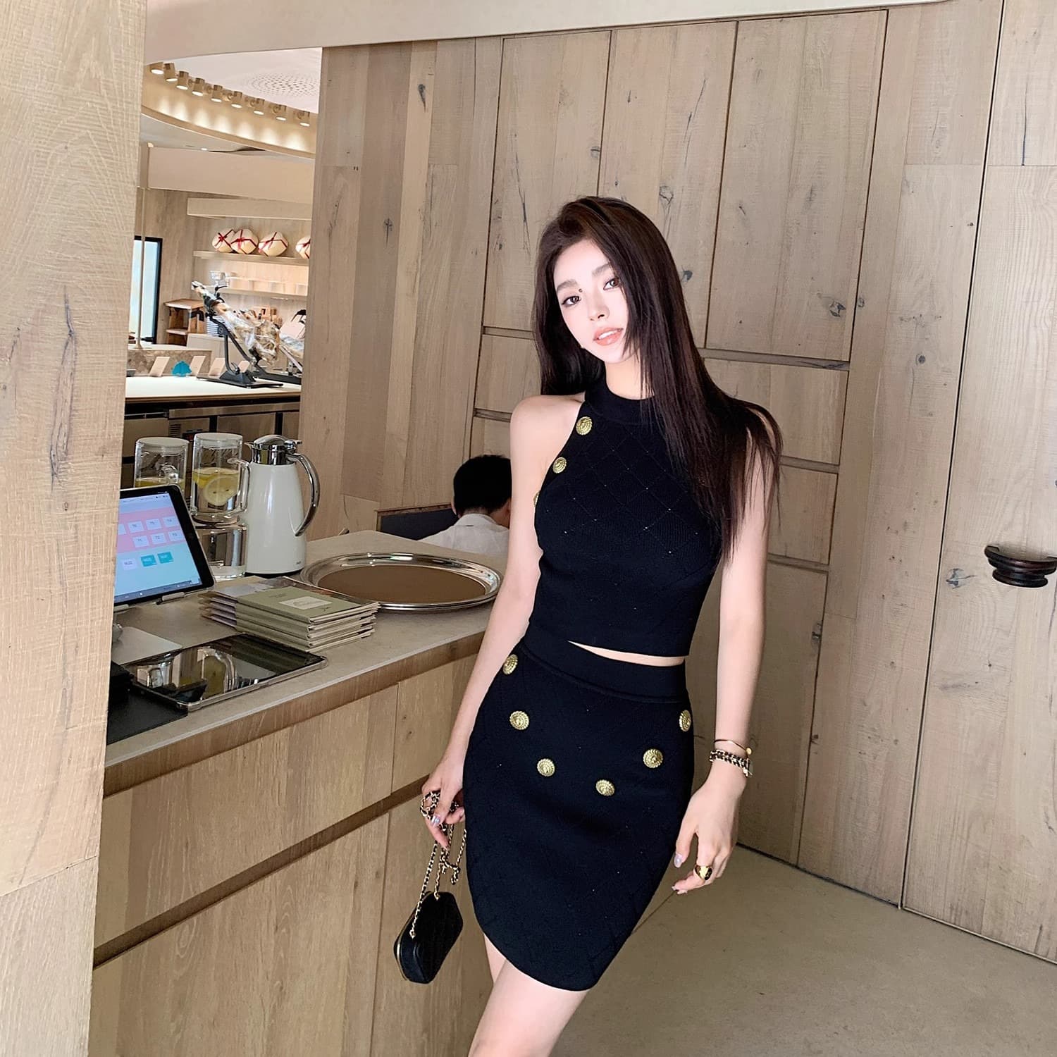 lilylikes balma n 절단 남자 세트 천 금빛 바람 De 국가 기계직 니트 행침 목 세트 이미지 5