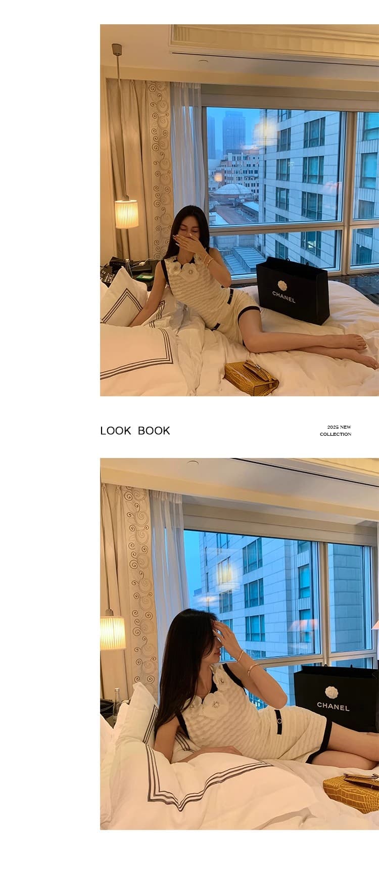 작은 샤넬 스타일 니트 여성 드레스 2026 여름 고급 센스 몸매 가꾸기 품격 조끼 스커트 민소매 치마 상세 이미지 25