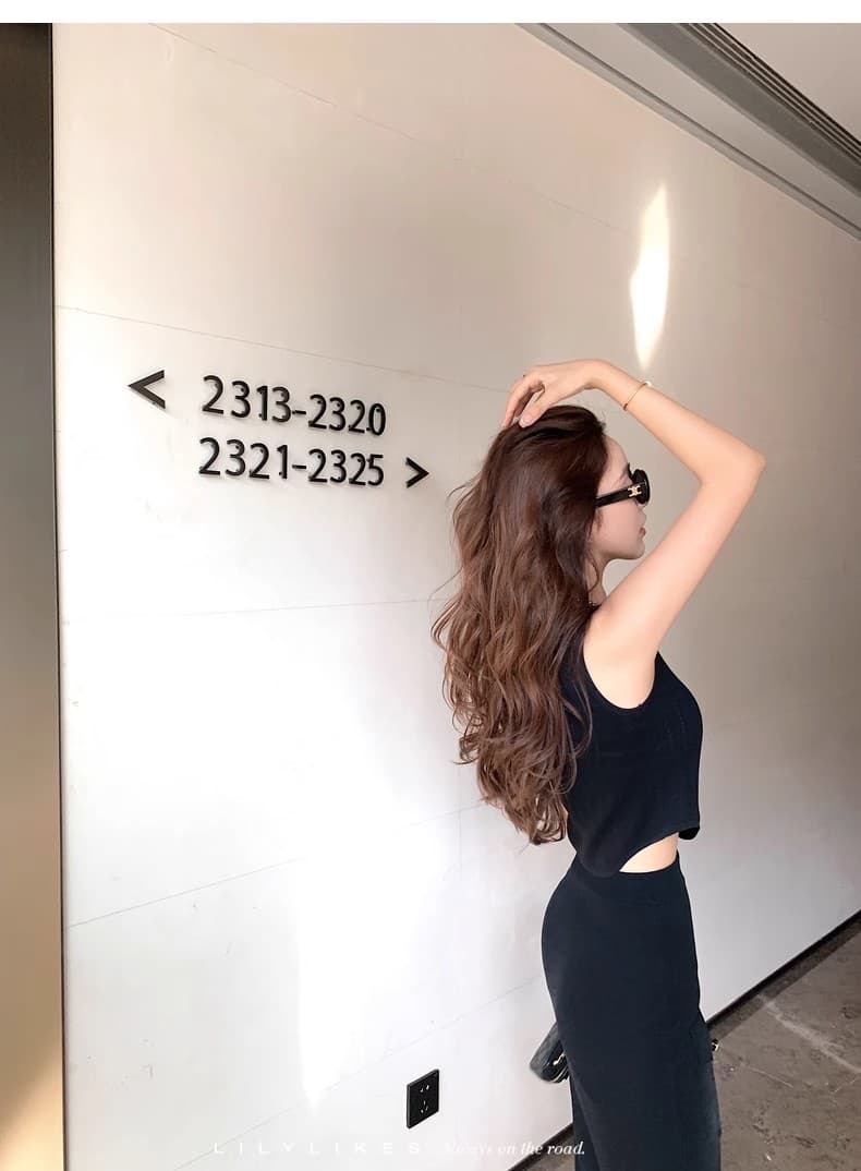 lilylikes 矜贵 세트 비싼 슬림해 보이는 손 솔기 금속 버클 조끼 트임 반 스커트 시리즈 세트 상세 이미지 44