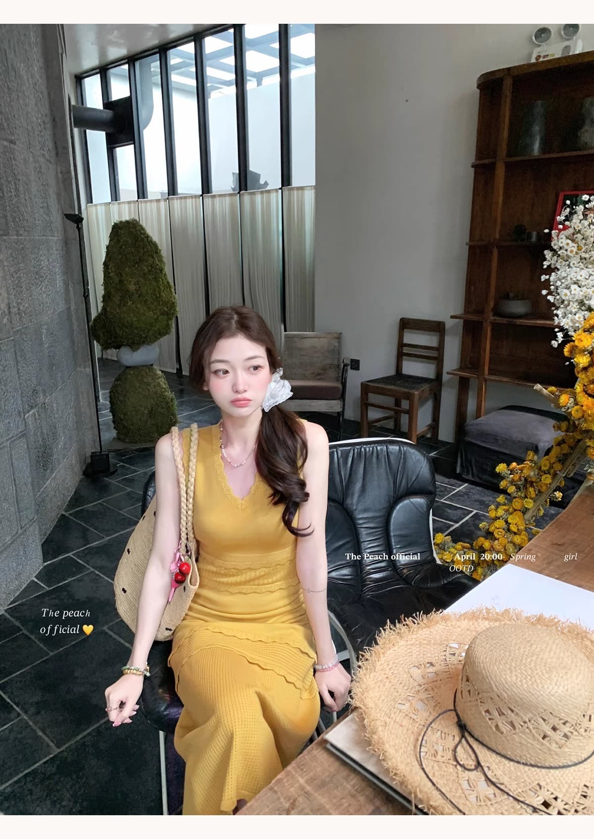 프랑스식 우아함 품격 레이스 V넥 민소매 니트 여성 드레스 여름 새로운 패션 미니멀리즘 허리 수축 롱 스커트 상세 이미지 10