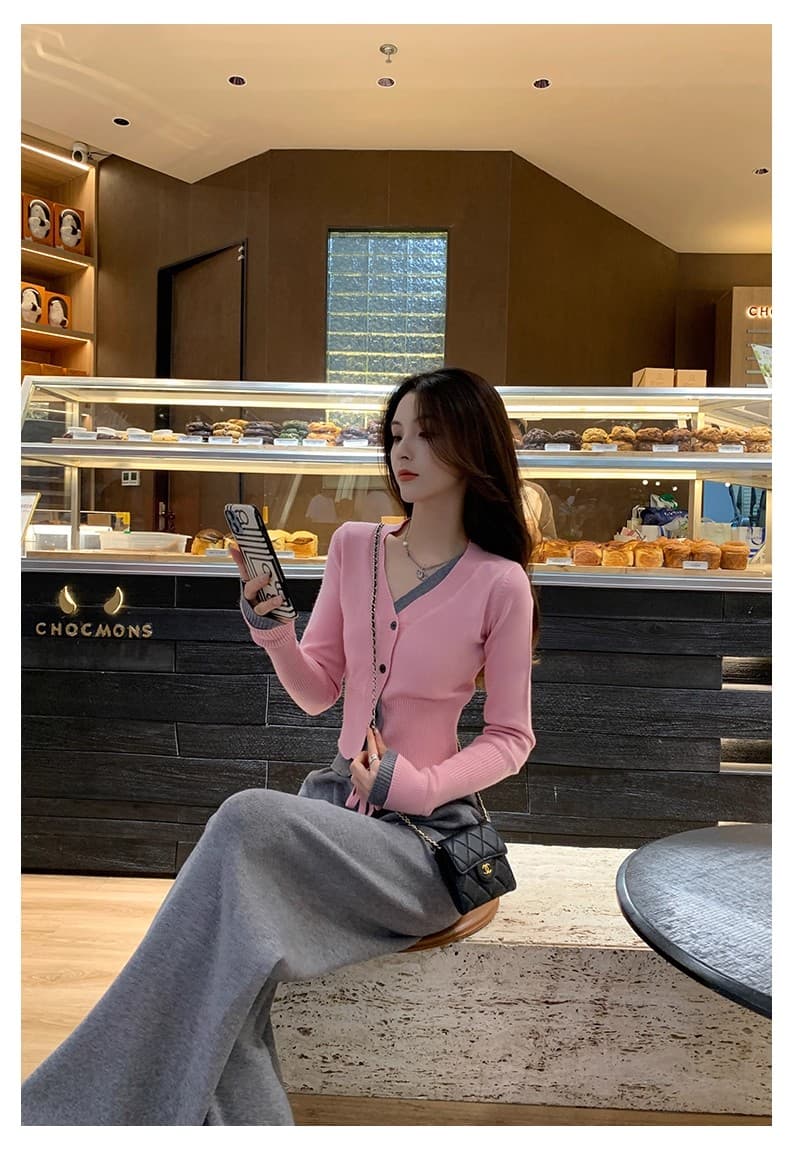 소금 부서 연령 감소 캐주얼 스포츠 슈트 여성 봄 가을 2026 슈퍼 화재 인터넷 유명인 튀김 거리 니트 와이드 레그 팬츠 투피스 세트 상세 이미지 15