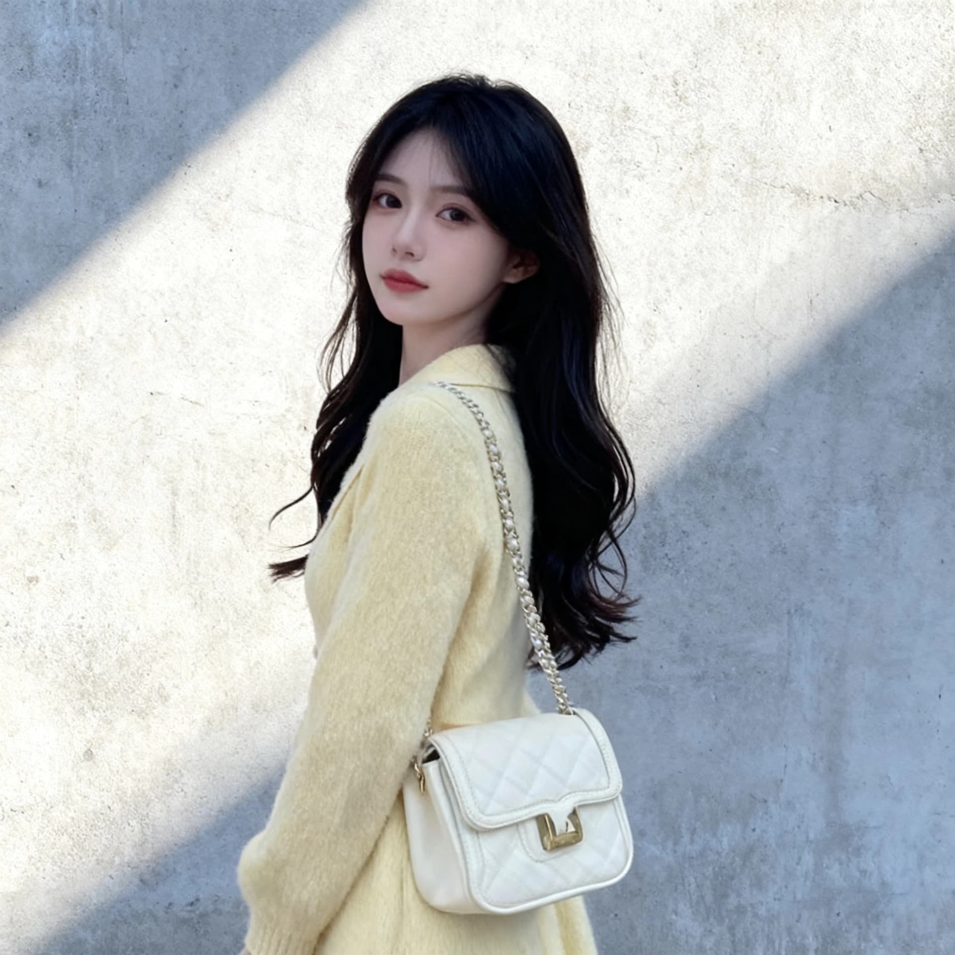 품격 작은 샤넬 스타일 황색 니트 여성 드레스 2026 년 가을 새로운 허리 수축 슬림해 보이는 고급 센스 A라인 스커트 상세 이미지 3