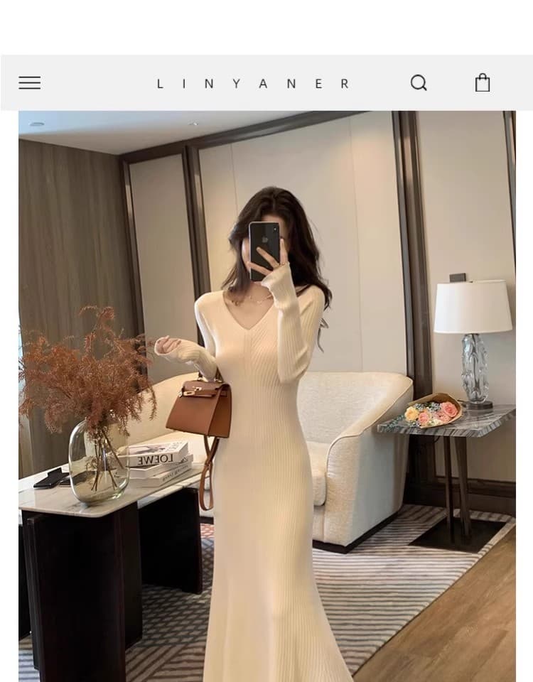 가을 겨울 경기 코트 인사이드 가져 가라. 스웨터 드레스 여성 품격 슬림해 보이는 만나는 니트 점프 슈트 치마 검정색 긴팔 몸매 가꾸기 롱 스커트 상세 이미지 1